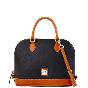 Pebble Grain Zip Zip Satchel