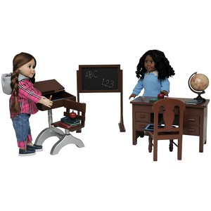 The Queen's Treasures Teacher & Student American Classroom Desks & School Books, Chalkboard, Pencil, Globe +More. Furniture & Accessories for 18"Dolls