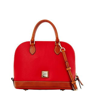 Pebble Grain Zip Zip Satchel