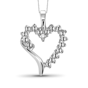 JewelonFire White Diamond Accent Sterling Silver Heart Pendant