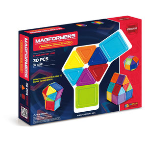 Magformers Solids Opaque Rainbow 30pc Set