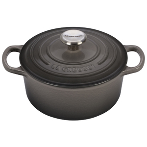 Enameled Cast Iron 2 Qt Round French Oven Oyster