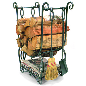 Country Firewood Holder with Tools