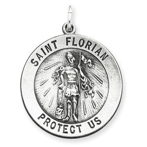 Sterling Silver St. Florian Medal Charm