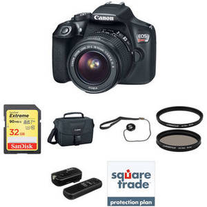 EOS Rebel T6 DSLR Camera with 18-55mm Lens Deluxe Kit