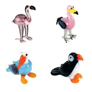 Brainstorm Products Looking Glass Flamingo themed Miniature Figures