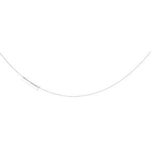 14k White Gold Rope Chain Childrens Pendant Necklace - 15 Inch