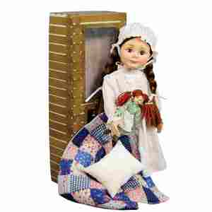 The Queen's Treasures Officially Licensed Little House on the Prairie 18 Inch Laura Ingalls Doll. Complete with a Nightgown, Rag Doll, Pillow & Quilt!
