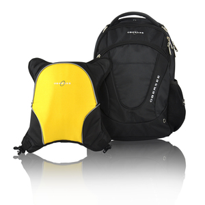 Obersee Oslo Diaper Bag Backpack with Detachable Cooler, Black / Yellow