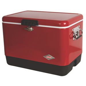 54 Qt Red Steel Belted Cooler