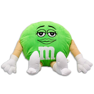 M&M's 20&quot; Plush Green  Pillow