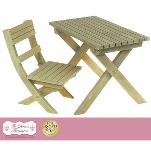 The Queen's Treasures Gombe Rainforest Table & Chair Set for 18" Doll Girl