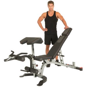 Fitness Reality  X-Class 1500 lb Light Commercial Utility Weight Bench with Olympic Preacher Curl and Leg Developer Attachment