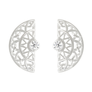 Ladies Sterling Silver Cubic Zirconia Earrings
