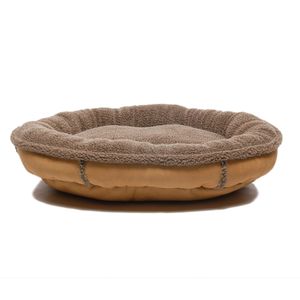 Carolina Pet Company Medium Faux Suede & Tipped Berber Round Comfy Cup - Tan