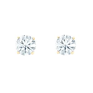 New York City Diamond District 14K Yellow Gold 1 cttw Round Diamond Stud Earrings
