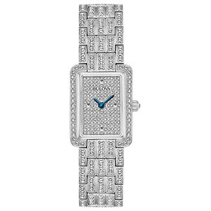 Ladies Crystal Collection Fully Paved Rectangle Swarovski Crystal Watch