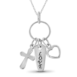 JewelonFire Sterling Silver &quot;LOVE&quot; Charm Pendant
