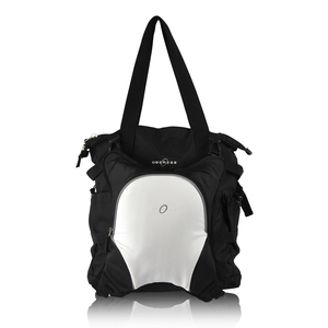 Obersee Innsbruck Diaper Bag Tote with Detachable Cooler - Black / White