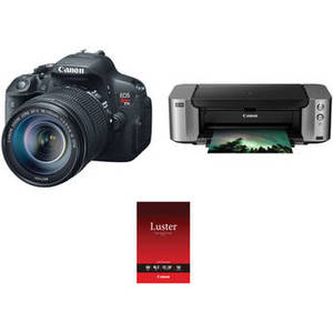 EOS Rebel T5i DSLR Camera with 18-135mm Lens and Inkjet Printer Kit