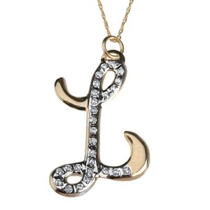 Diamond Fascination 14k Yellow Gold Diamond Accent &quot;L&quot; Pendant