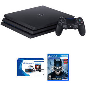 PlayStation 4 Pro Gaming Console Kit with PlayStation VR Gran Turismo Sport Bundle & Batman: Arkham VR