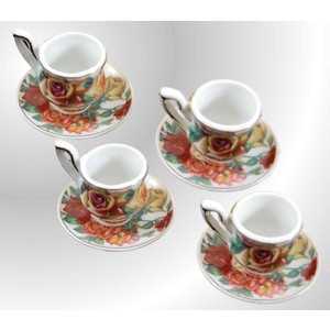 Antique Rose Set of 4 Teacups and Saucers for 18" American Girl Dolls