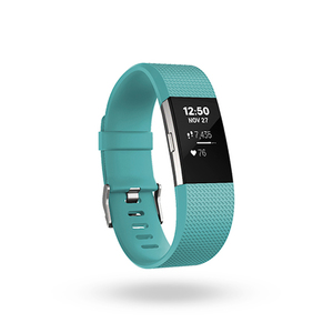Charge 2 Heart Rate + Fitness Wristband Teal/Silver - Small