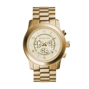 Mens Runway Gold-Tone SS Chronograph Watch Champagne Dial