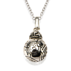 Star Wars Episode VII Women's 925 Sterling Silver BB-8 Droid Pendant, 18&quot;