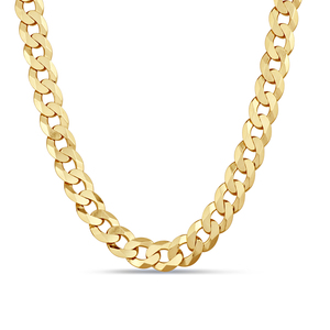 Gold Plated Sterling Silver 250 Gauge Diamond Cut Curb Chain, 24 Inches.