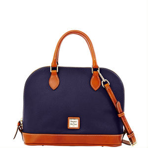 Pebble Grain Zip Zip Satchel