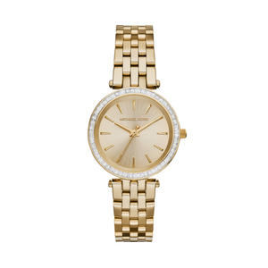 Ladies Mini Darci Crystal Gold Stainless Steel Watch Gold Dial