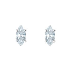 New York City Diamond District 14K White Gold 1/4 cttw Marquise Diamond Stud Earrings