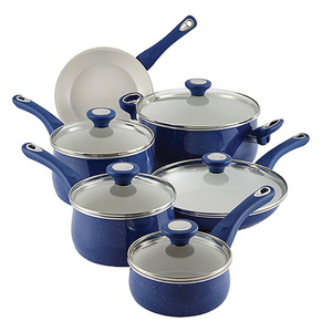 New Traditions 14 Piece Speckled Cookware Set Blue