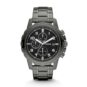 Mens Dean Smoke Gray Stainles Steel Watch Black Dial