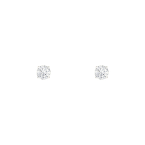 14k White Gold 1/8 cttw Round Diamond Studs