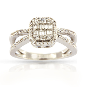 Tradition Diamond 1/2Ctw 10K White Gold Diamond Ring