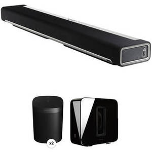 PLAYBAR Wireless Soundbar, One Wireless Speaker Pair, and SUB Wireless Subwoofer Kit (Black)