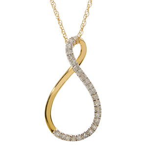Yellow Gold Diamond Infinity Necklace