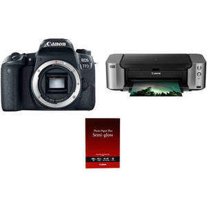 EOS 77D DSLR Camera Body with Inkjet Printer Kit