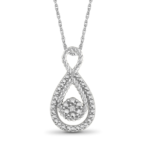 JewelonFire White Diamond Accent Sterling Silver Infinity Pendant