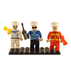 Brictek Navy Police and Fire Brigade Mini Figurines