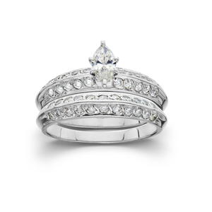 Diamond Bridal Set 1.00 CTTW 14KT WG Size 7 - Size 7 Only