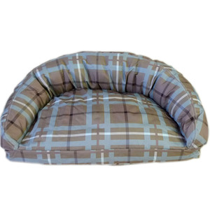 Small Brutus Tuff Semi Circle Lounger - Blue/ Brown Plaid