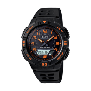 Ana/Digi Solar Powered Watch Black Resin Band