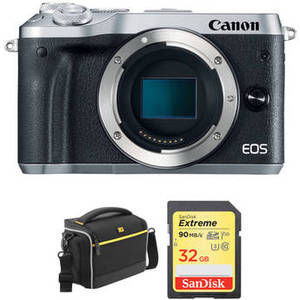 EOS M6 Mirrorless Digital Camera Basic Kit (Body Only, Silver)