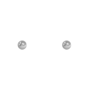 14K White Gold 3mm High Polish Ball Stud Earrings
