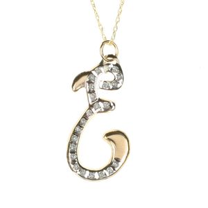 Diamond Fascination 14k Yellow Gold Diamond Accent &quot;E&quot; Pendant