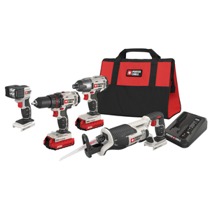 20V MAX Cordless 4 Tool Combo - Drill/Recip/Impact/Light